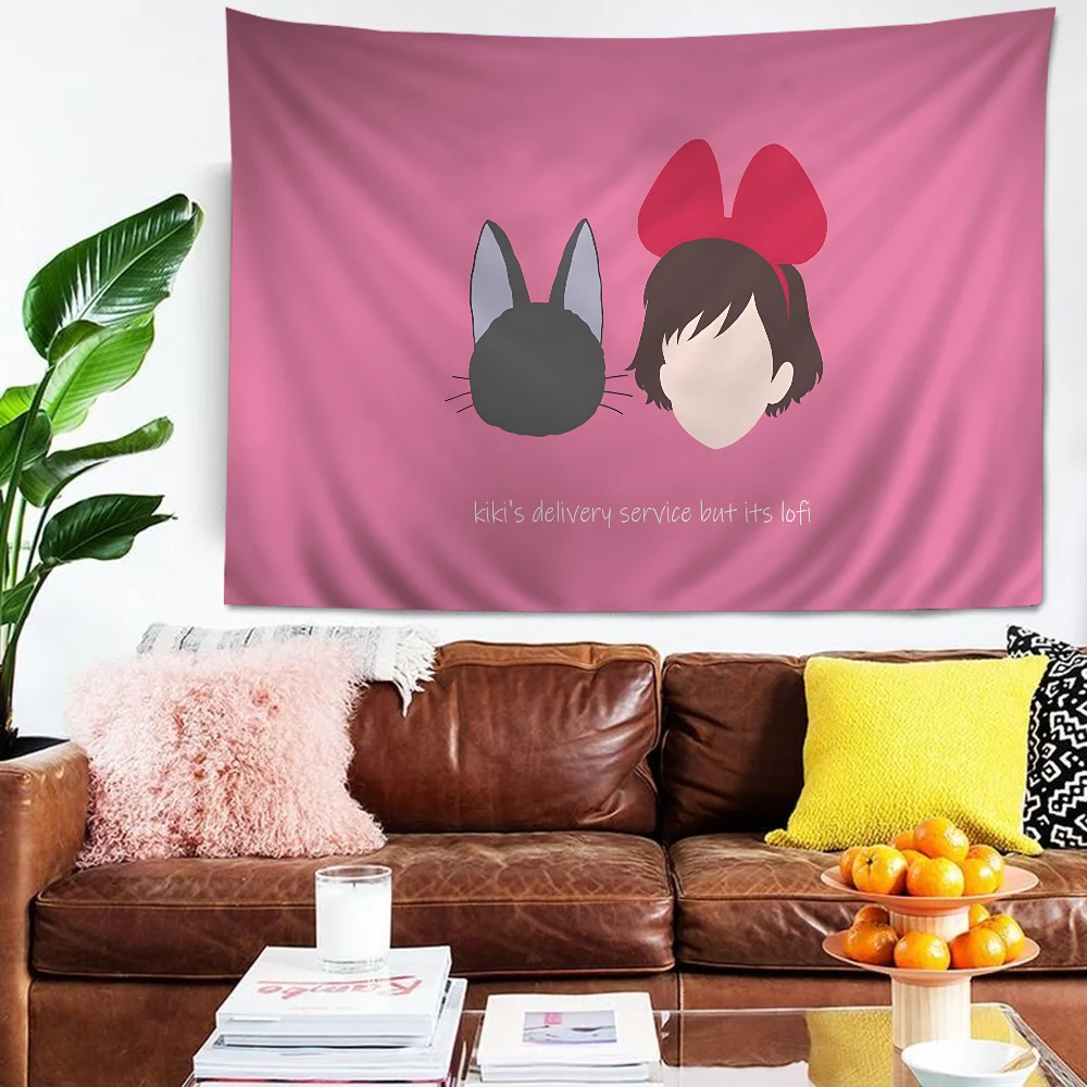 Kikis Delivery Cartoon Tapestry Art Science Fiction Room Home Decor Wall Hanging Home Decor