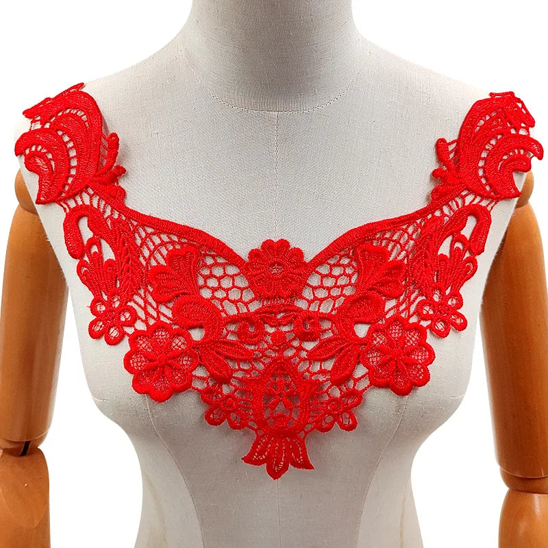 Beautiful Lace Embroidery Collar White/Black Floral Lace Decorative Collar Woman's Clothing Sewing Accessories