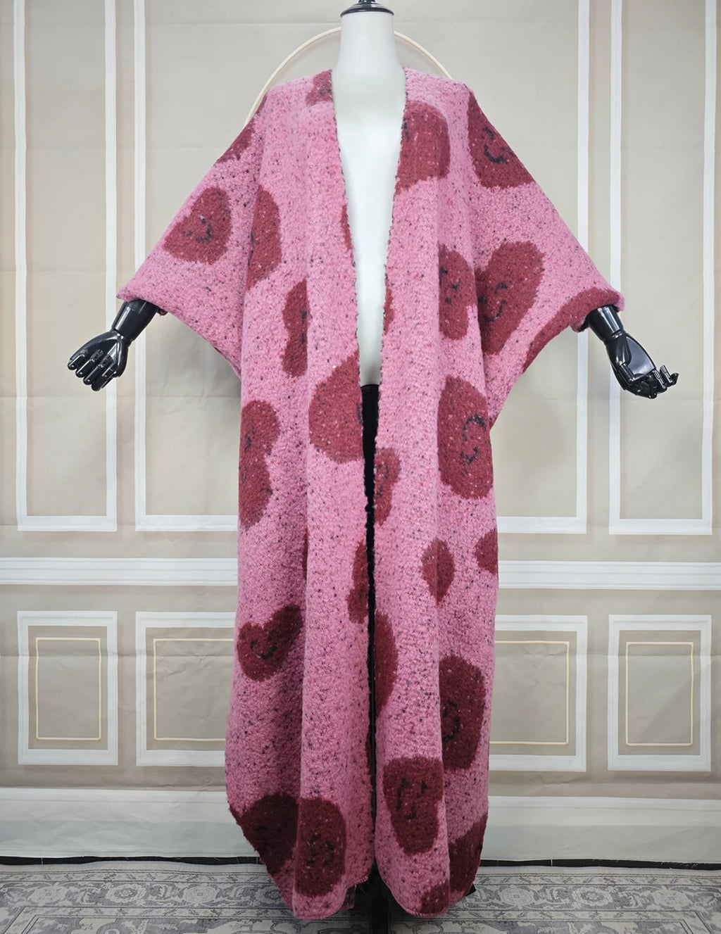 Fashion  winter outfits for women Luxury Fur Neutral coat Thick comfortable Warm Gradual print coat poncho long down party dress