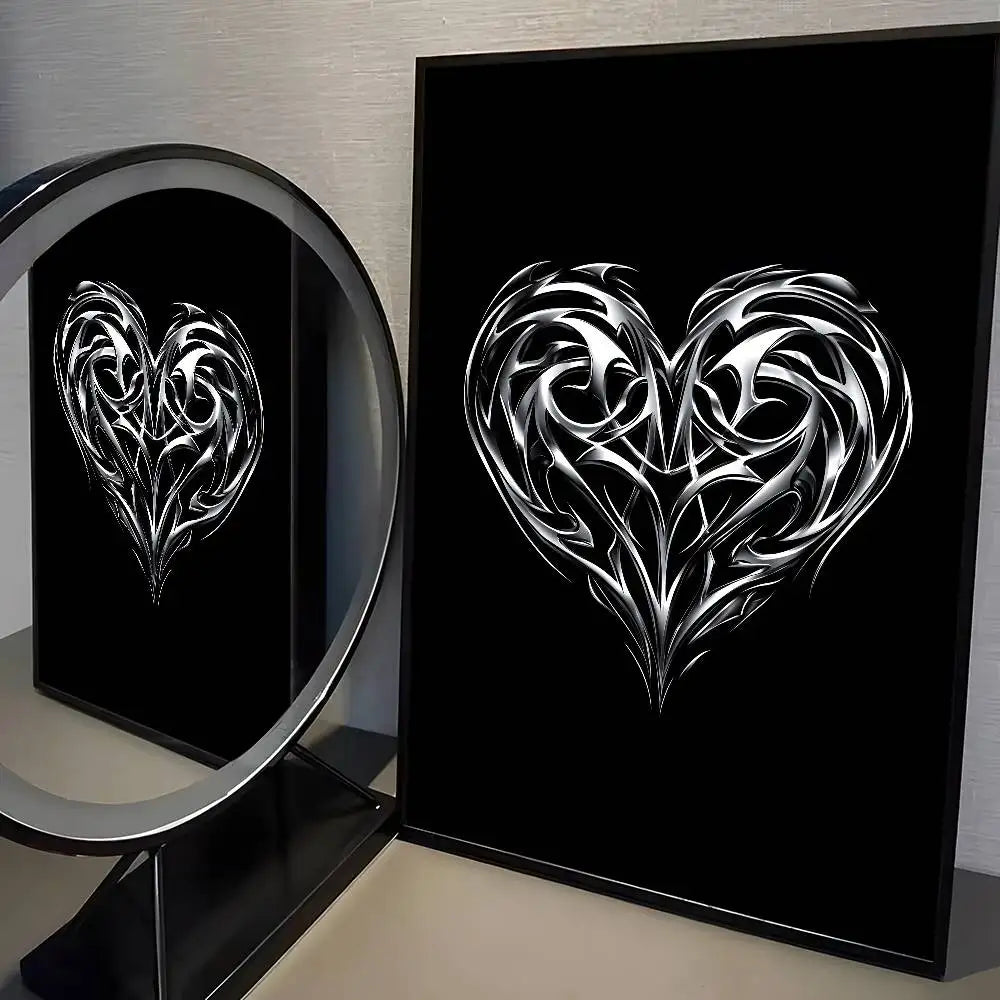 Home decor heart shape Poster HD home decor sticky wall waterproof home living room bar aesthetic decor