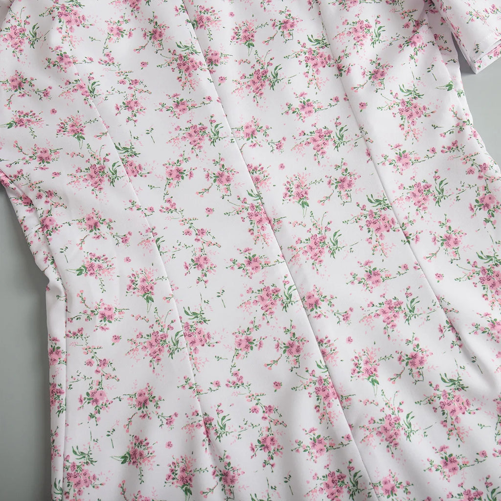 New Summer Women's Printed Short Sleeved Long Dress,Casual Dress,Woman's Clothing,Floral Dresses,White Dresses