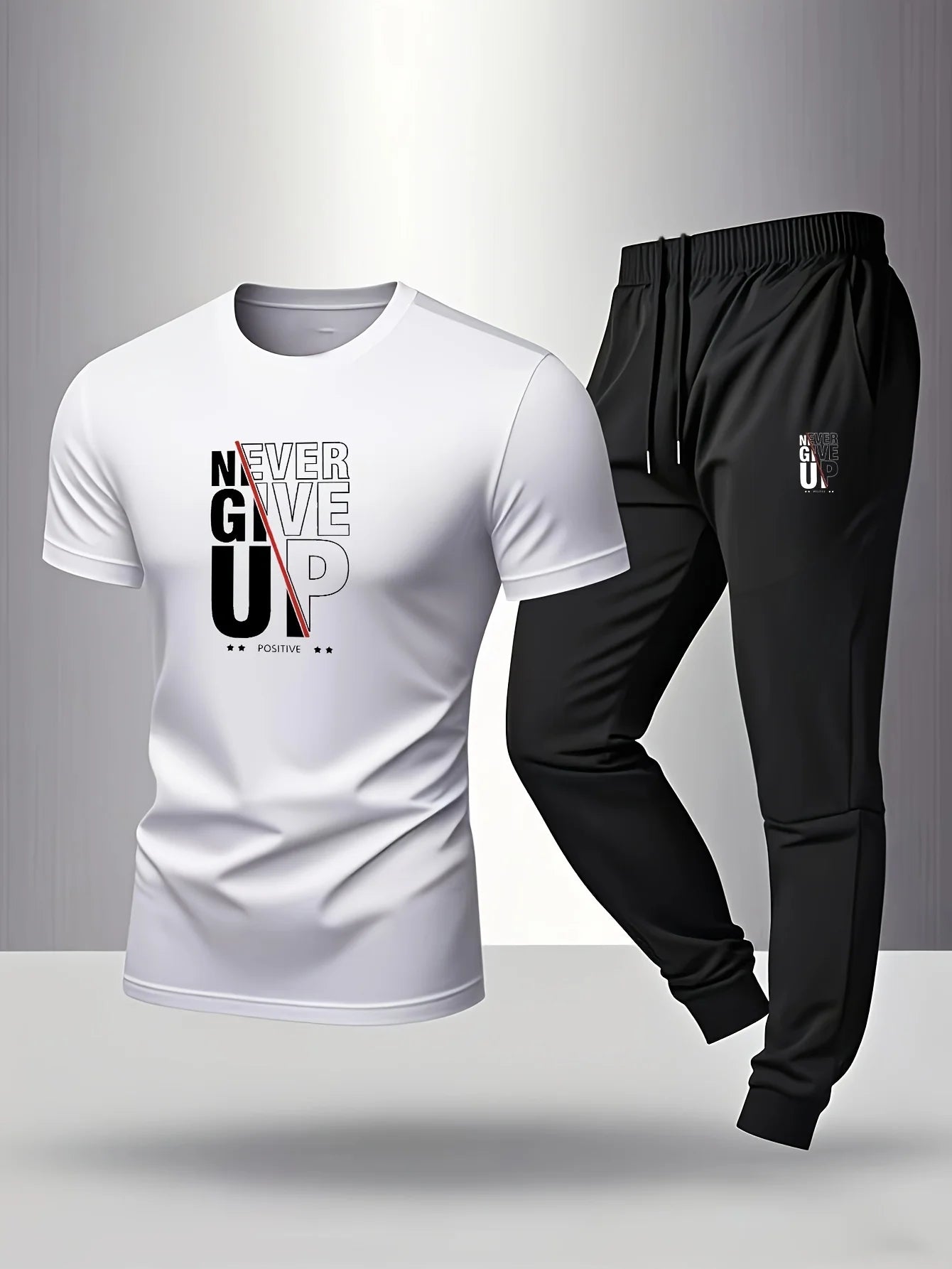 Men's casual sports outfit - T-shirt and pants - Men's underwear and sleepwear - Trendy and fashionable outfit