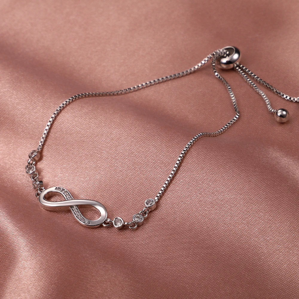 Original Bracelet 925 Silver Color Lucky Symbol Zircon Bracelet Luxury Jewelry For Woman Romantic Jewelry Valentine's Day Gifts