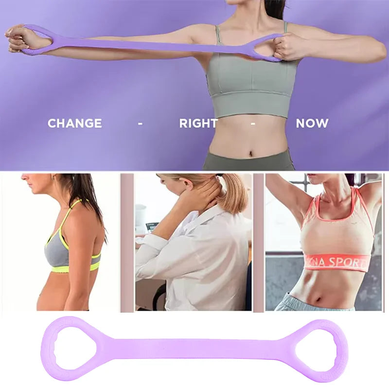 8 Fitness Workout Resistance Band Arm Back Shoulder Exercise Elastic Training Band Yoga Pilates Physical Therapy Equipment