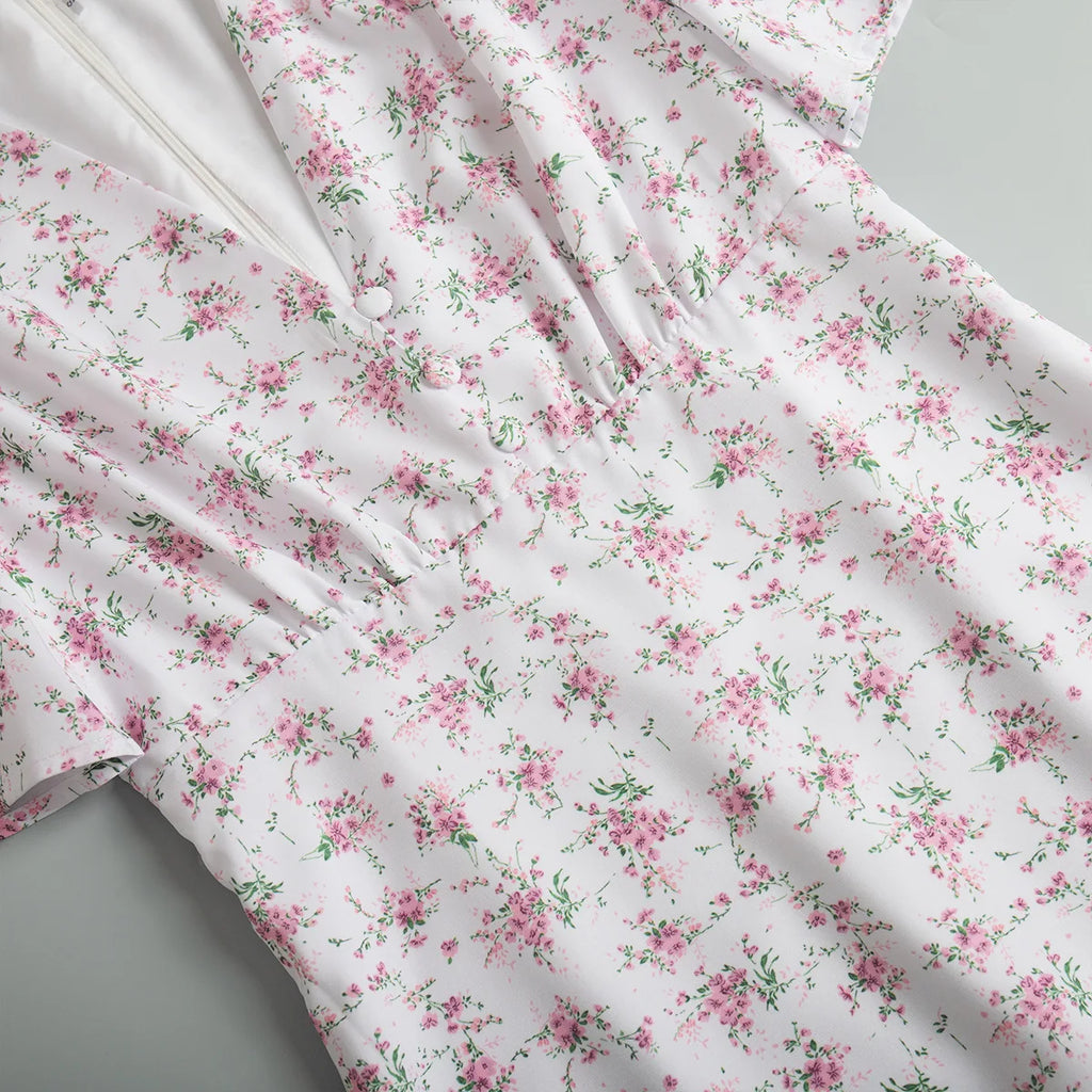 New Summer Women's Printed Short Sleeved Long Dress,Casual Dress,Woman's Clothing,Floral Dresses,White Dresses