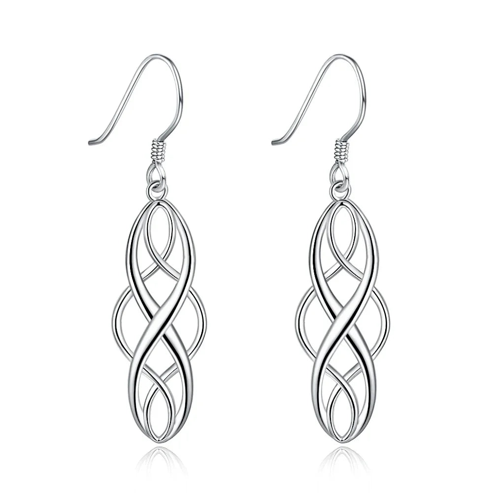 Wholesale Wedding Beautiful Charms Fashion Women Silver 925 Plated Stud Earrings Valentine's Day Gift Jewelry LE066