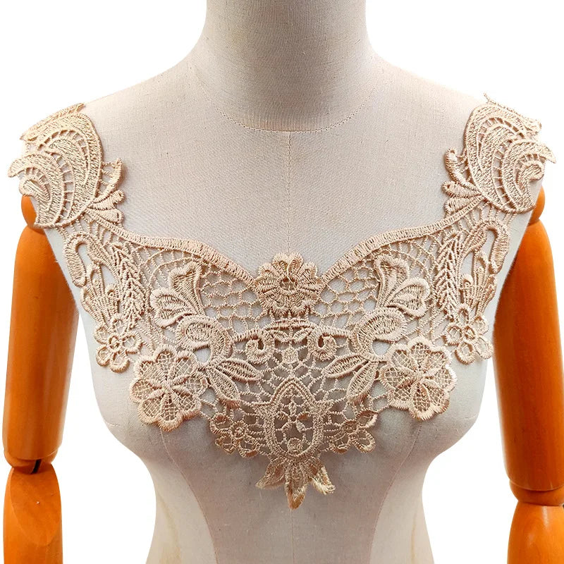 Beautiful Lace Embroidery Collar White/Black Floral Lace Decorative Collar Woman's Clothing Sewing Accessories