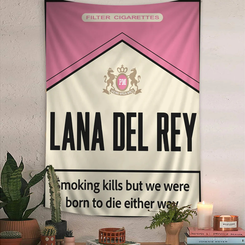 Singer Lana Del Rey Cartoon Tapestry Art Science Fiction Room Home Decor Wall Hanging Home Decor