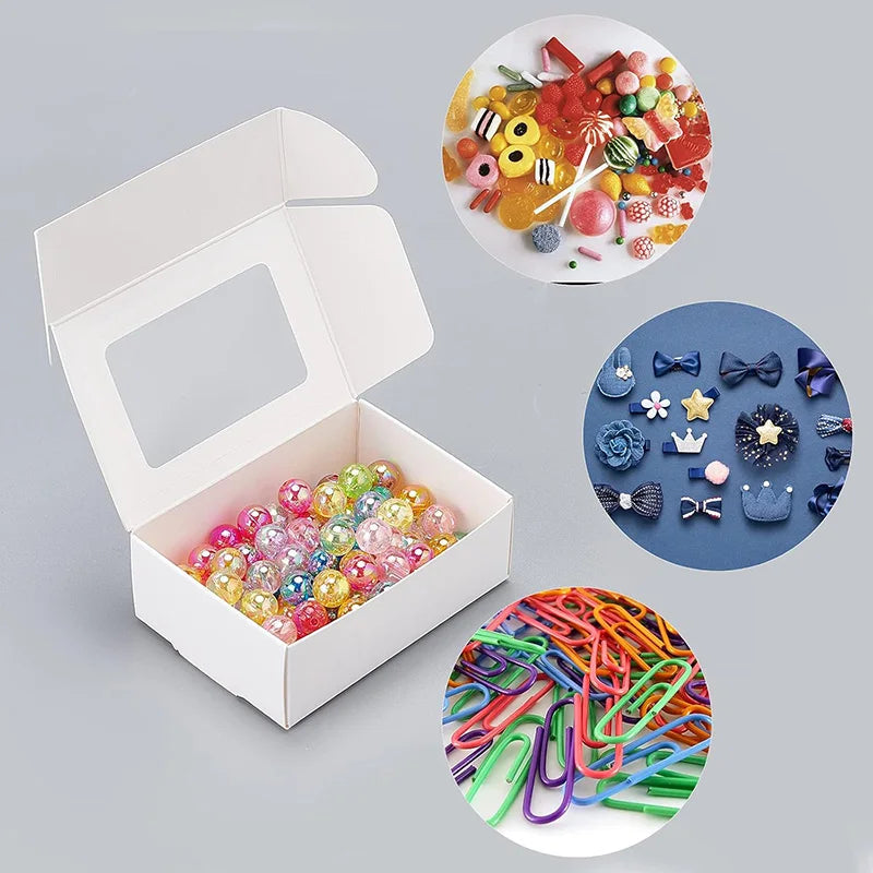 10/30pcs Kraft Paper Candy Box Transparent PVC Window Soap Boxes For Chocolates Birthday Wedding Valentine's Day
