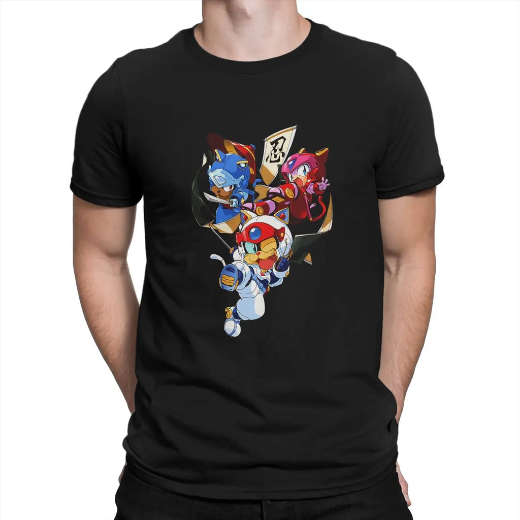 Samurai Pizza Cats Samurai Pizza Cats Tshirt Homme Men's Clothes Polyester T Shirt For Men
