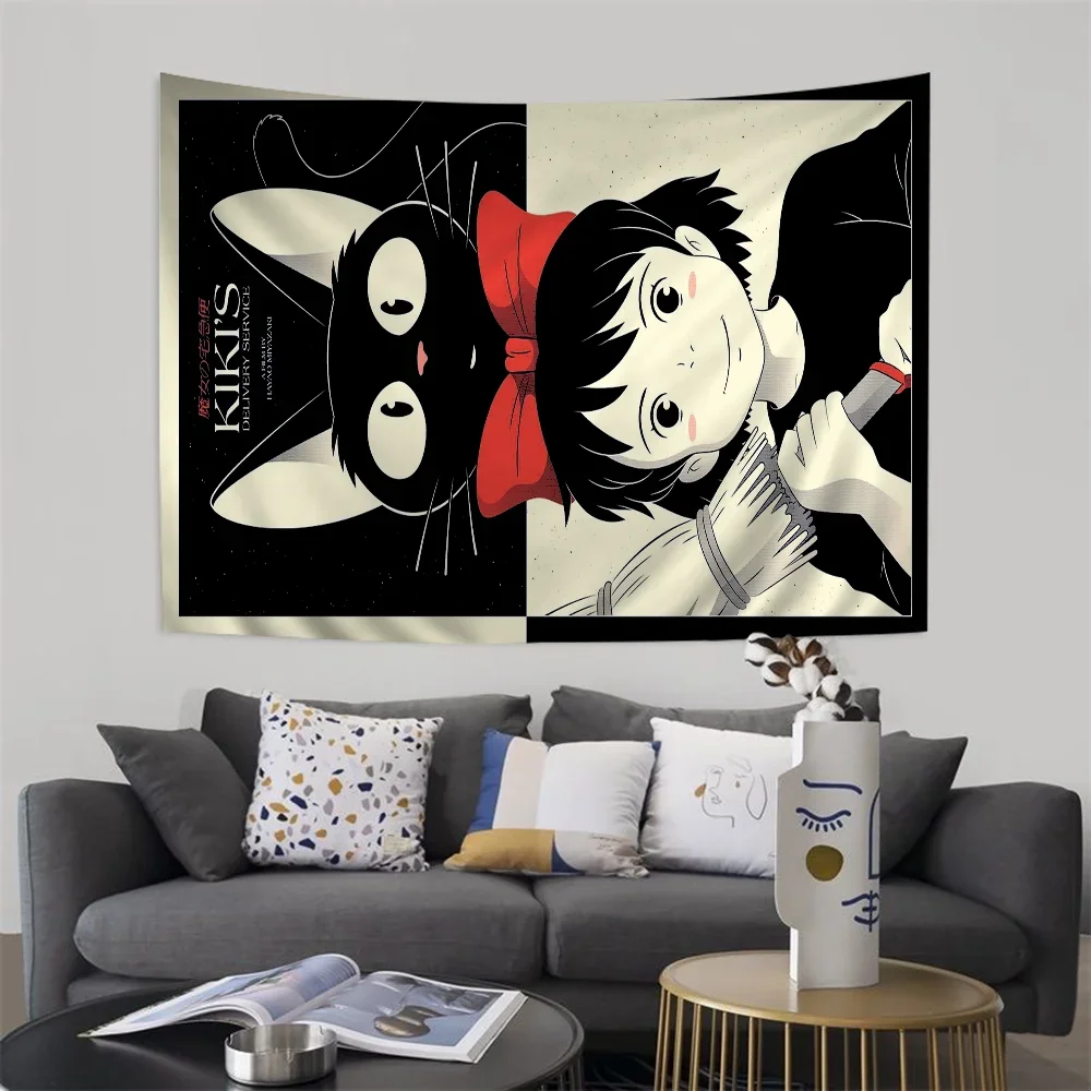 Kikis Delivery Cartoon Tapestry Art Science Fiction Room Home Decor Wall Hanging Home Decor
