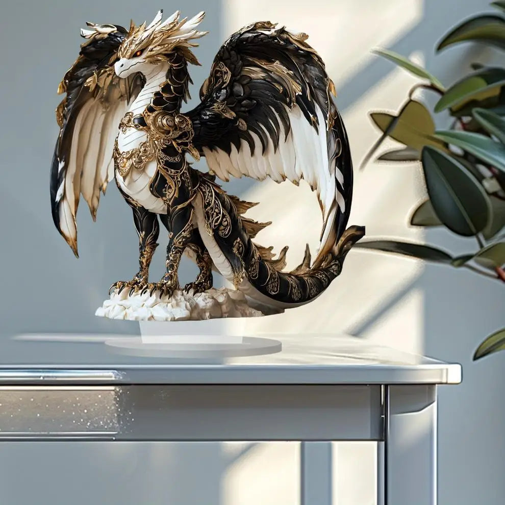Fire Breathing Dragon Figurine Creative Fantasy Decor Miniature Acrylic Dragon Ornament High Quality Tabletop Decoration For