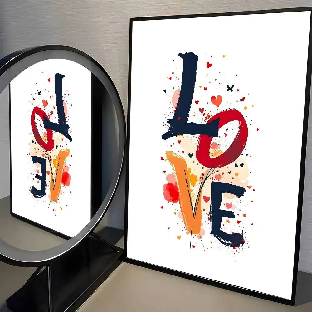 Home decor heart shape Poster HD home decor sticky wall waterproof home living room bar aesthetic decor