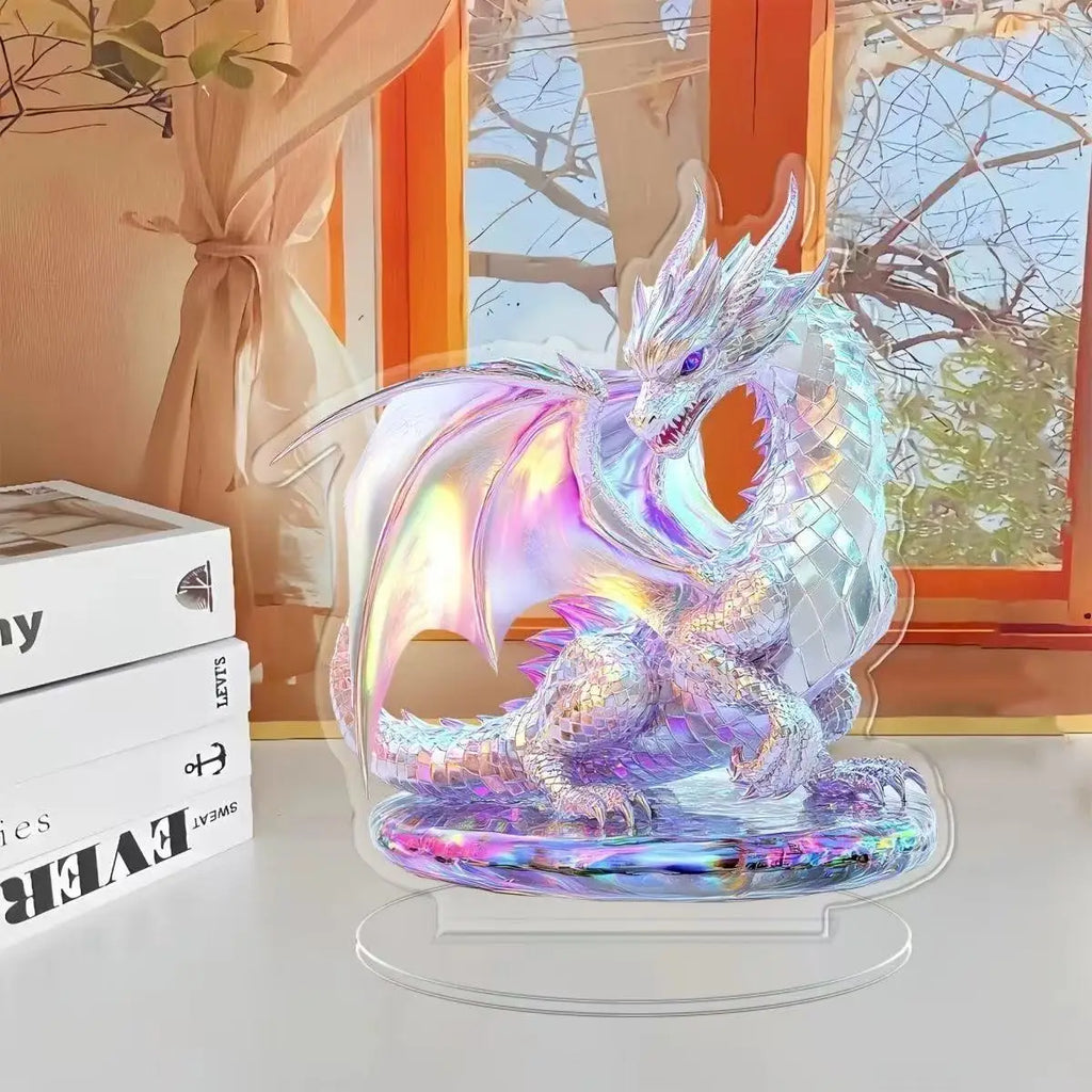 Fire Breathing Dragon Figurine Creative Fantasy Decor Miniature Acrylic Dragon Ornament High Quality Tabletop Decoration For