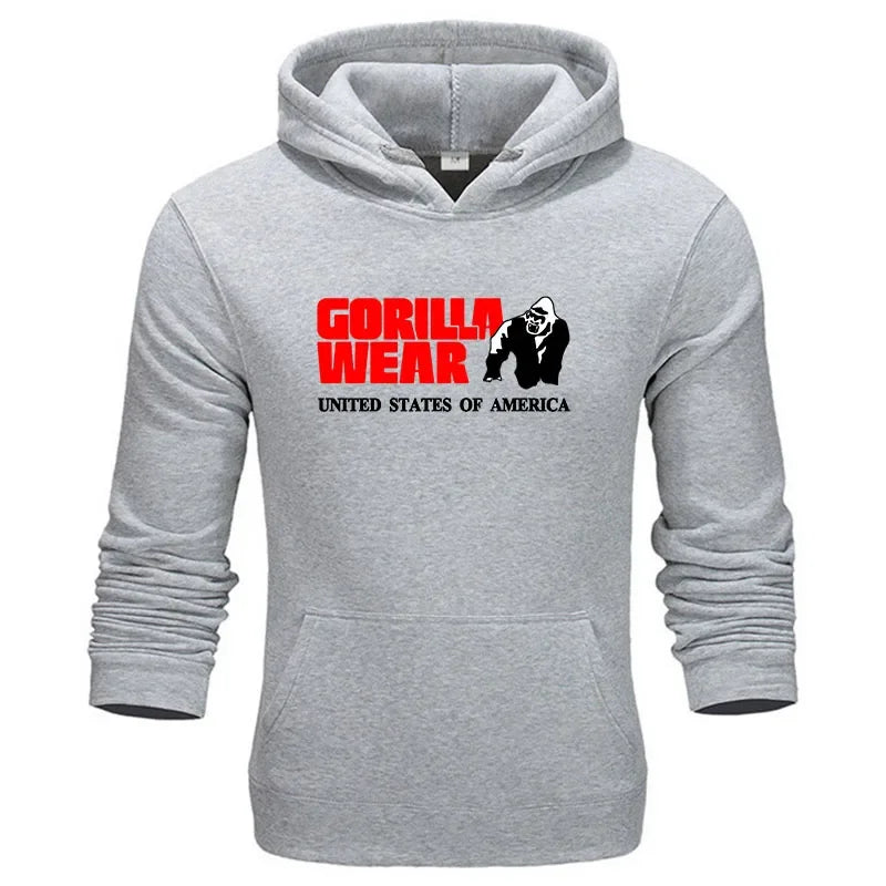 Men's clothing brand hooded sweatshirt  gorilla pattern printed sweatshirt  retro casual sweatshirt