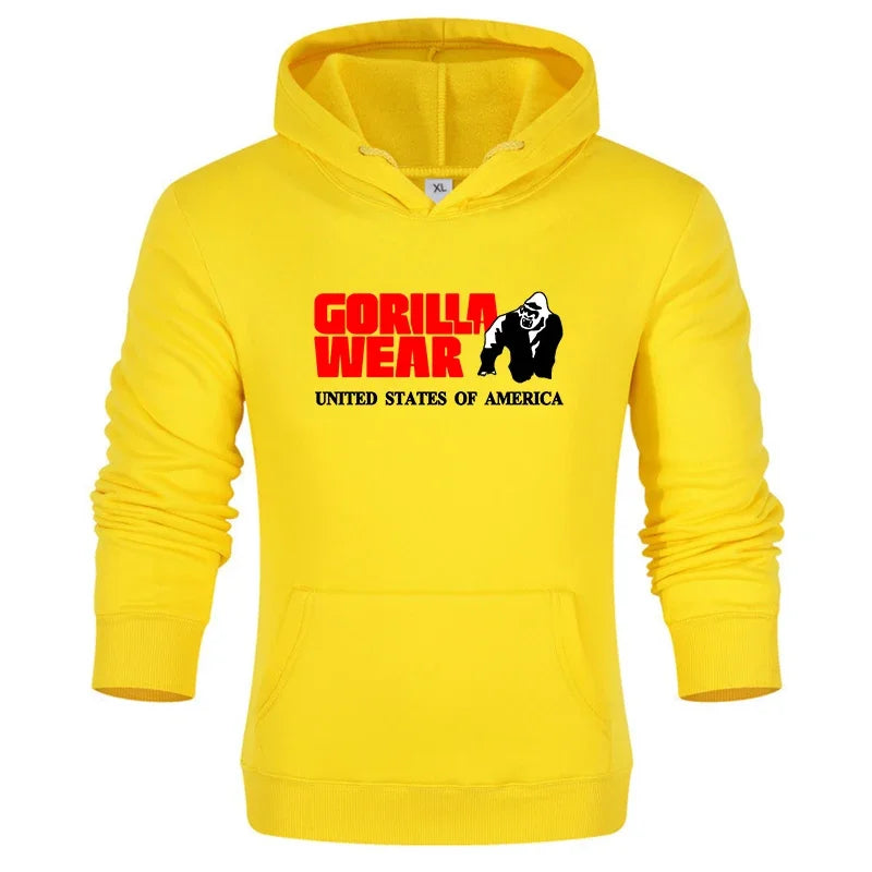 Men's clothing brand hooded sweatshirt  gorilla pattern printed sweatshirt  retro casual sweatshirt