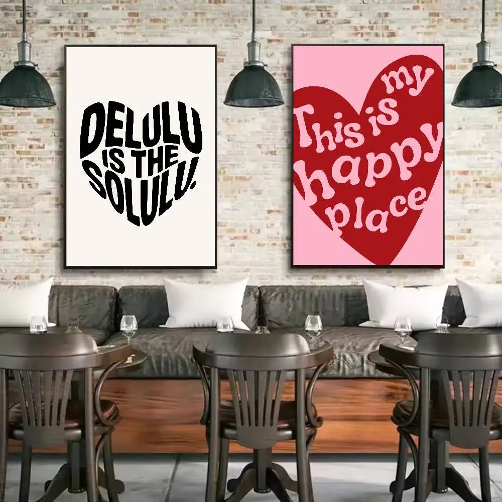 Home decor heart shape Poster HD home decor sticky wall waterproof home living room bar aesthetic decor
