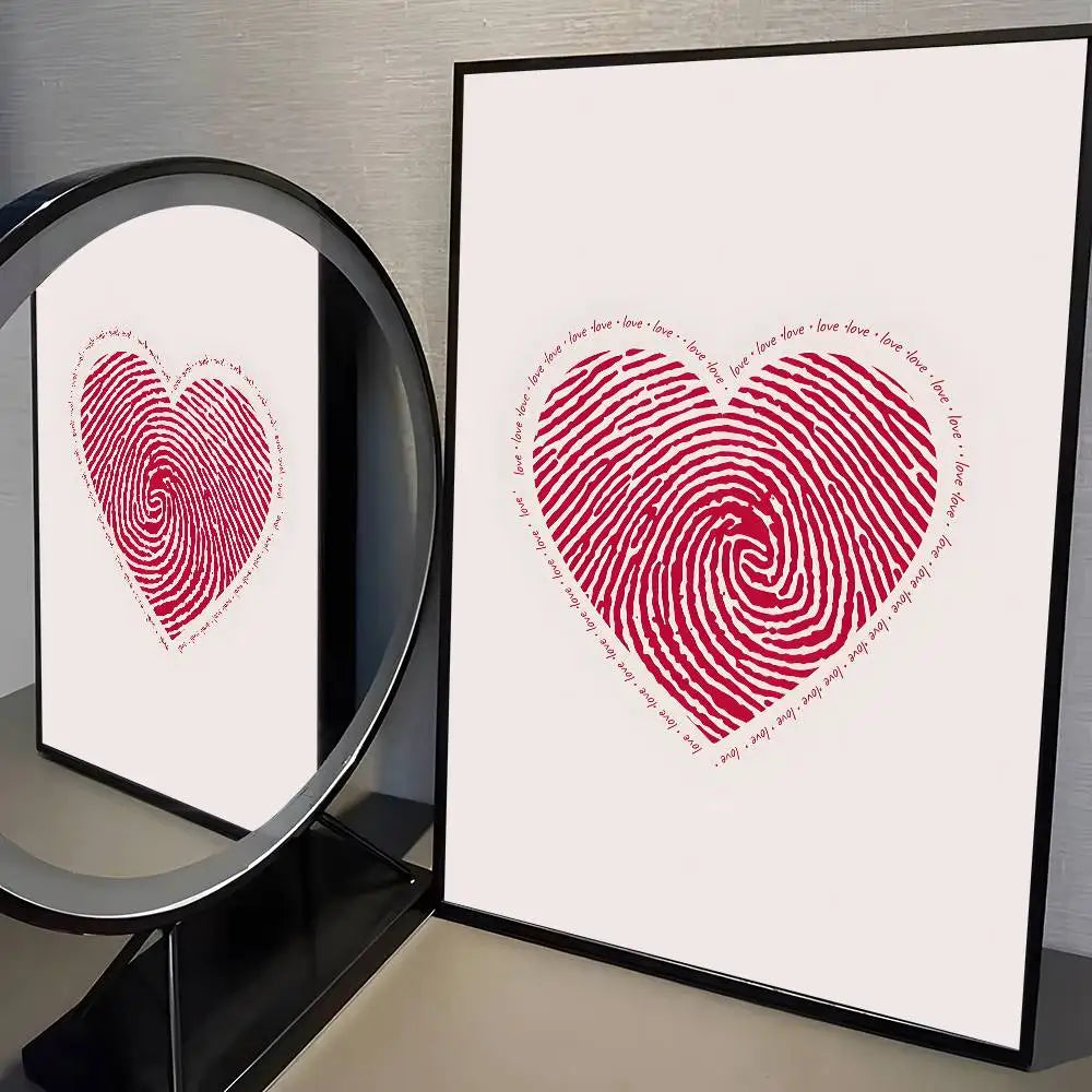 Home decor heart shape Poster HD home decor sticky wall waterproof home living room bar aesthetic decor