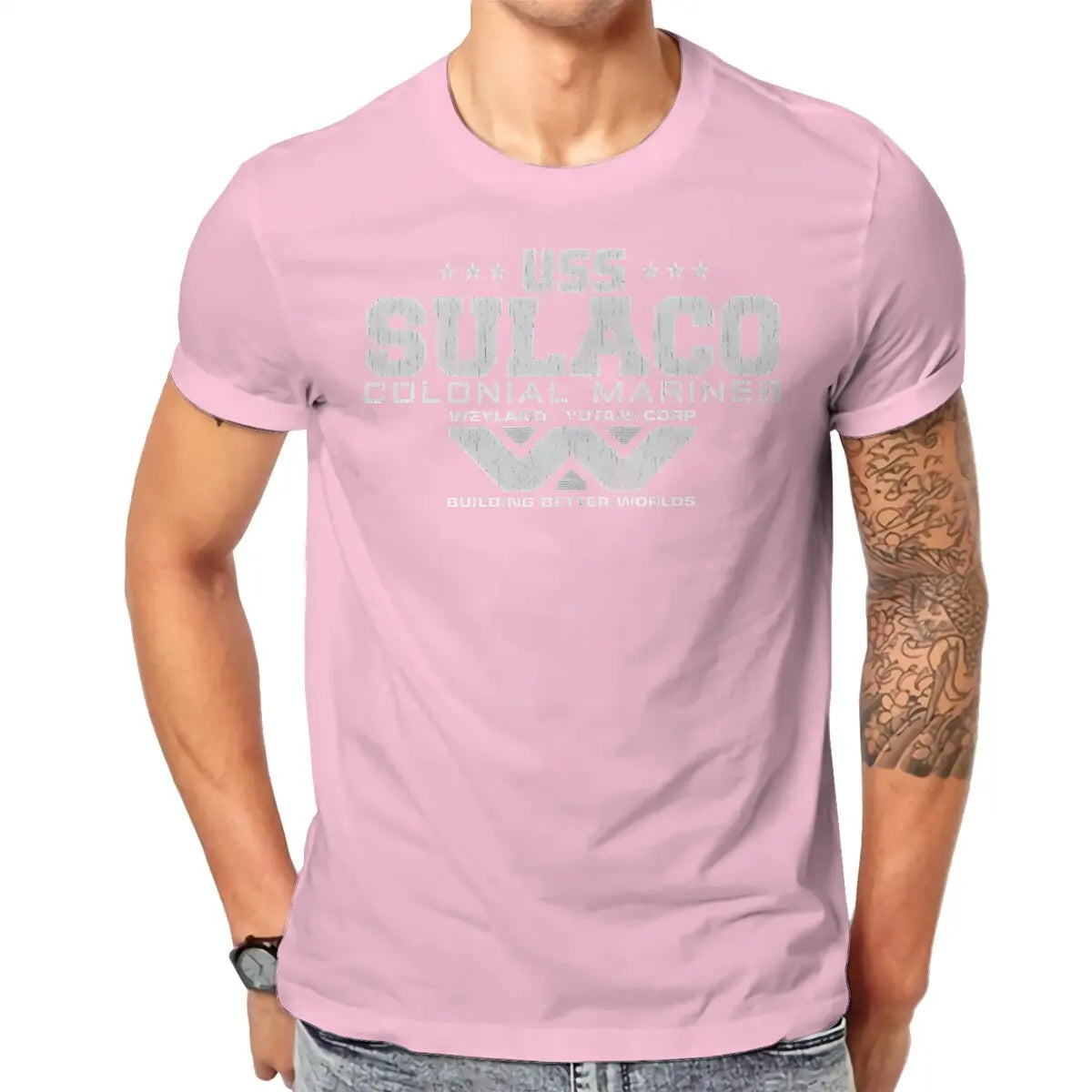 Colonial Marines USS Sulaco Tshirt Homme Men's Clothes Cotton T Shirt For Men