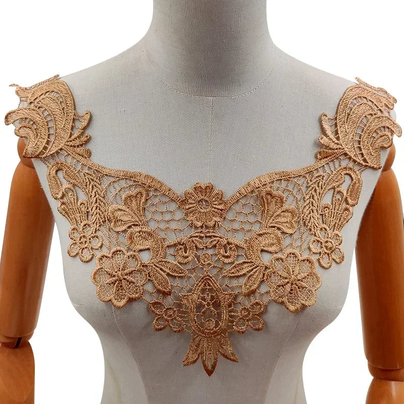 Beautiful Lace Embroidery Collar White/Black Floral Lace Decorative Collar Woman's Clothing Sewing Accessories