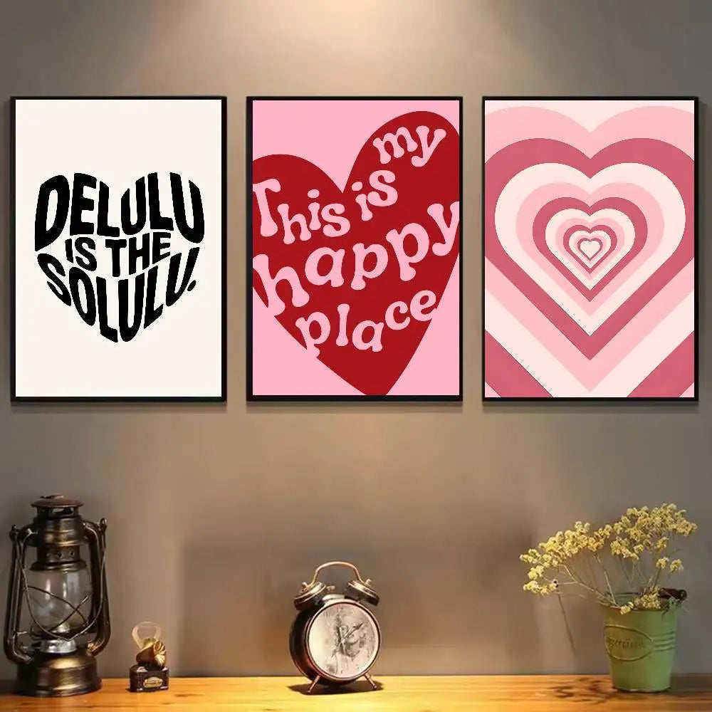Home decor heart shape Poster HD home decor sticky wall waterproof home living room bar aesthetic decor