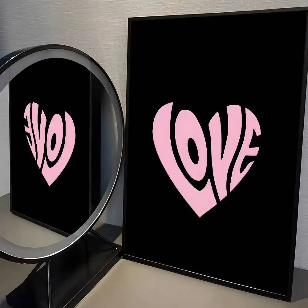 Home decor heart shape Poster HD home decor sticky wall waterproof home living room bar aesthetic decor