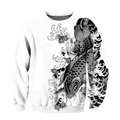 Japanese Mythology Mask Printed Sweatshirt Men's Clothes Harajuku Street Pullover Top 3D Printed Mysterious Culture Sweatshirts