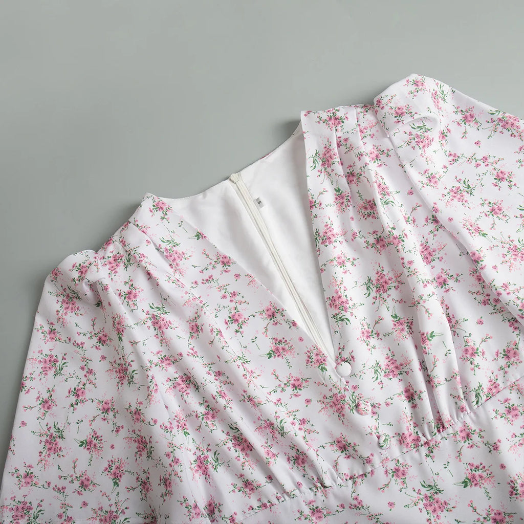 New Summer Women's Printed Short Sleeved Long Dress,Casual Dress,Woman's Clothing,Floral Dresses,White Dresses