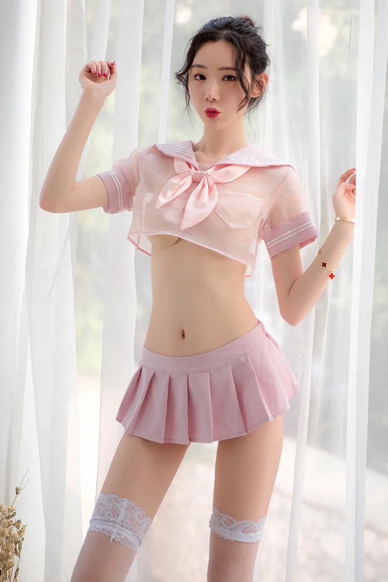 Sexy Schoolgirl Uniform Erotic Maid Uniform Tie Plaid Mini Skirt Exotic Costume Cosplay  Schoolgirl  Underwear Outfit Dancewear