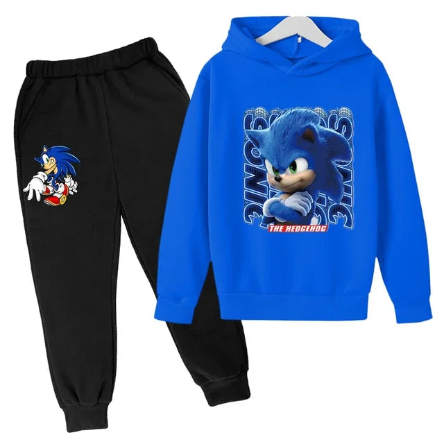 New Cars Sweatshirt Boy Sweatshirt Girls Lightning McQueen Sweatshirt Hoodies Pants 2Pcs Kids Tracksuits Children Clothing