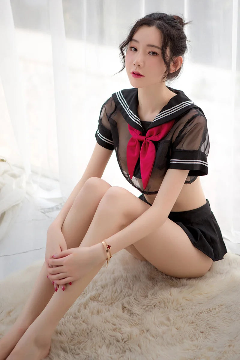 Sexy Schoolgirl Uniform Erotic Maid Uniform Tie Plaid Mini Skirt Exotic Costume Cosplay  Schoolgirl  Underwear Outfit Dancewear