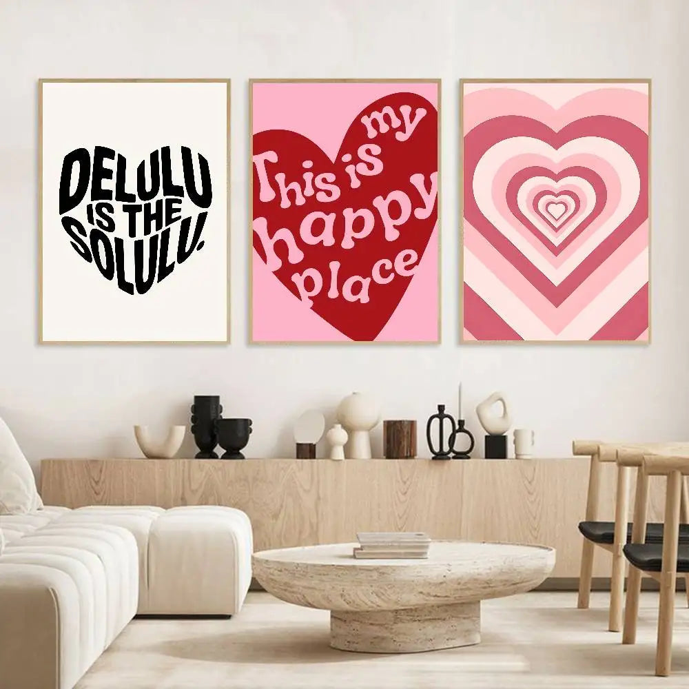 Home decor heart shape Poster HD home decor sticky wall waterproof home living room bar aesthetic decor