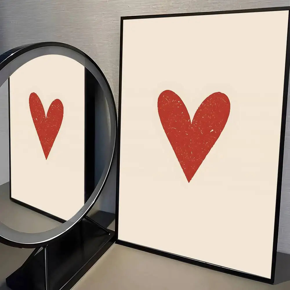 Home decor heart shape Poster HD home decor sticky wall waterproof home living room bar aesthetic decor