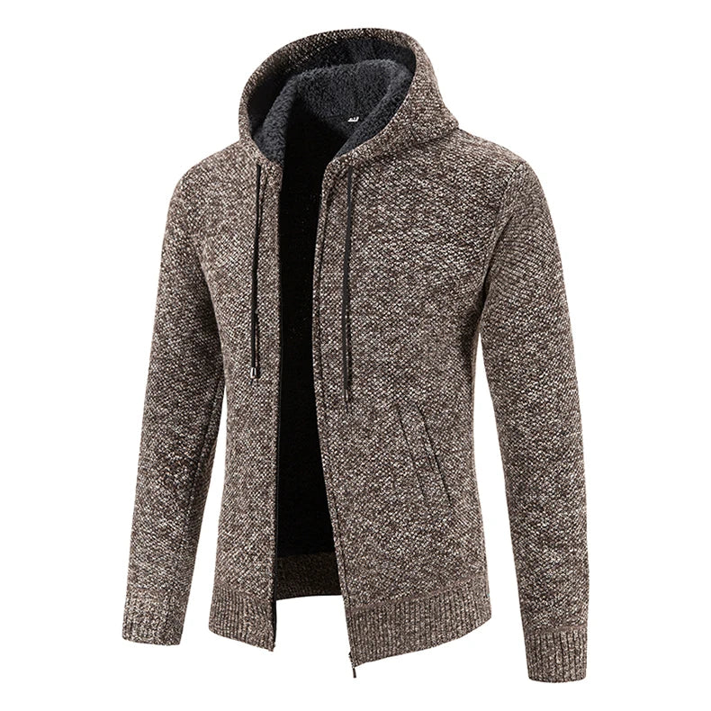 Men's Clothes Knit Sweater Cardigan Hooded Jackets Fleece Warm Casual Jackets Autumn Winter Sweaters Coats