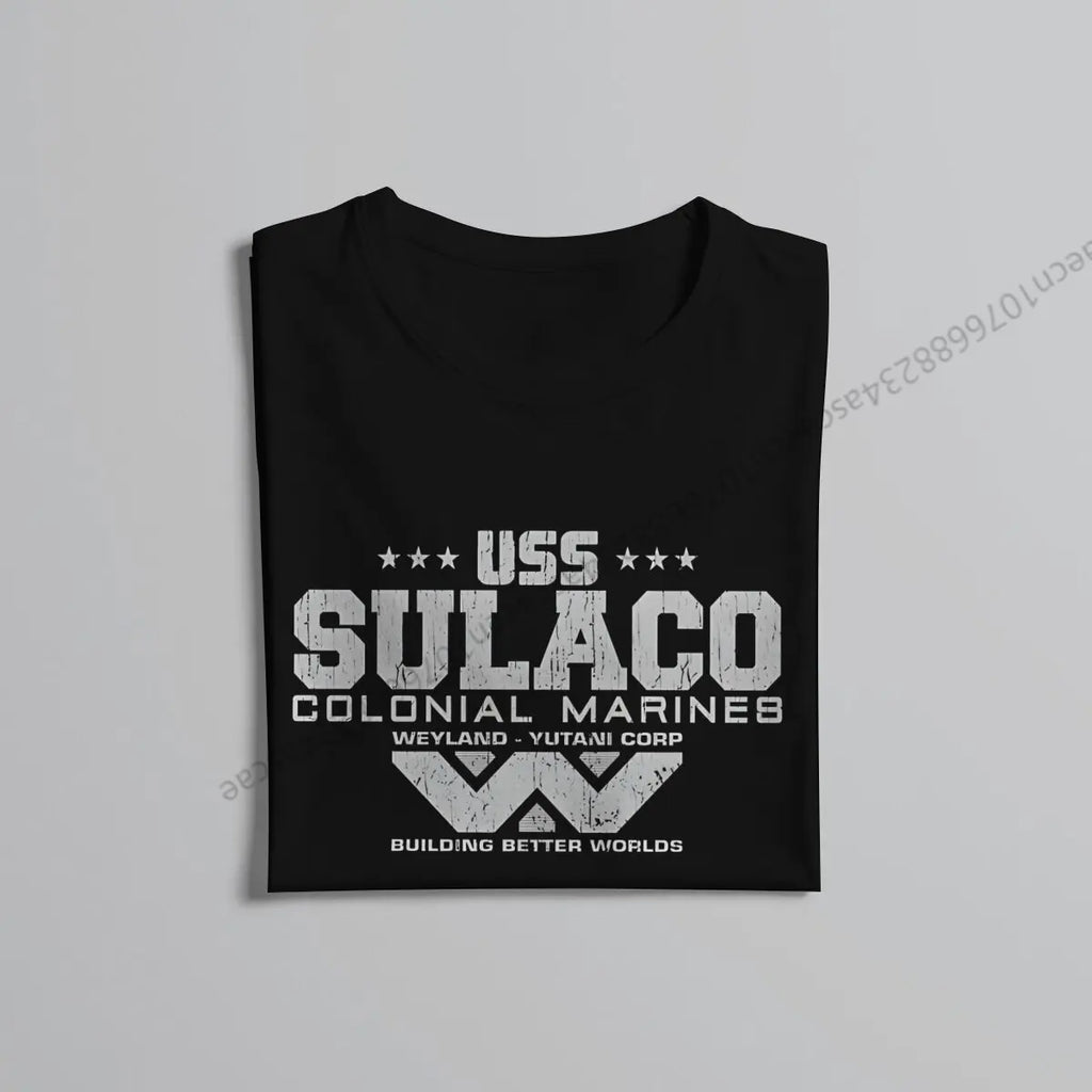 Colonial Marines USS Sulaco Tshirt Homme Men's Clothes Cotton T Shirt For Men