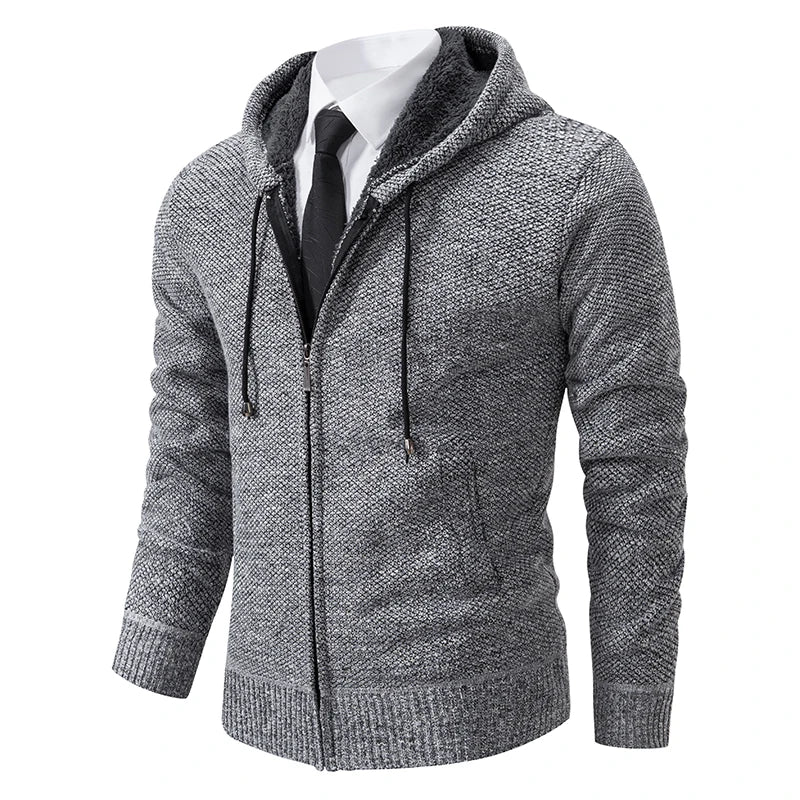 Men's Clothes Knit Sweater Cardigan Hooded Jackets Fleece Warm Casual Jackets Autumn Winter Sweaters Coats