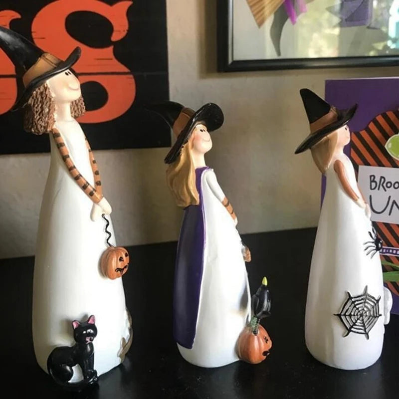Halloween Witch Figurines And Statues Home Decor Resin Witches Cute Elf Sculpture 1 Piece Home Decor Home Decor Gifts