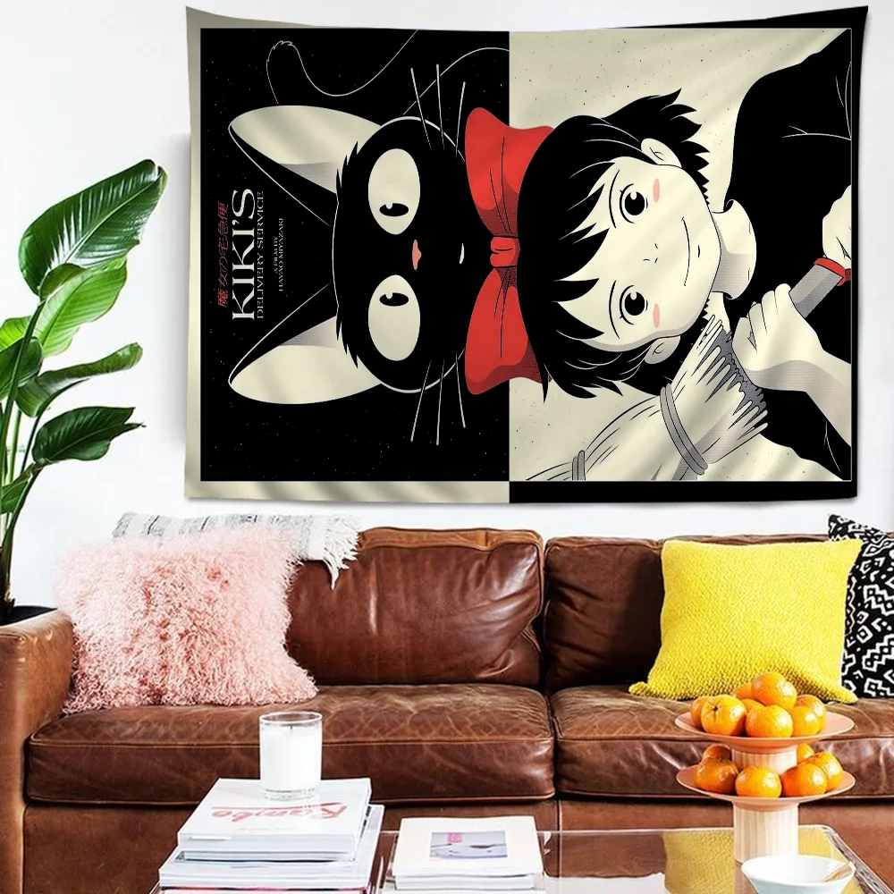 Kikis Delivery Cartoon Tapestry Art Science Fiction Room Home Decor Wall Hanging Home Decor