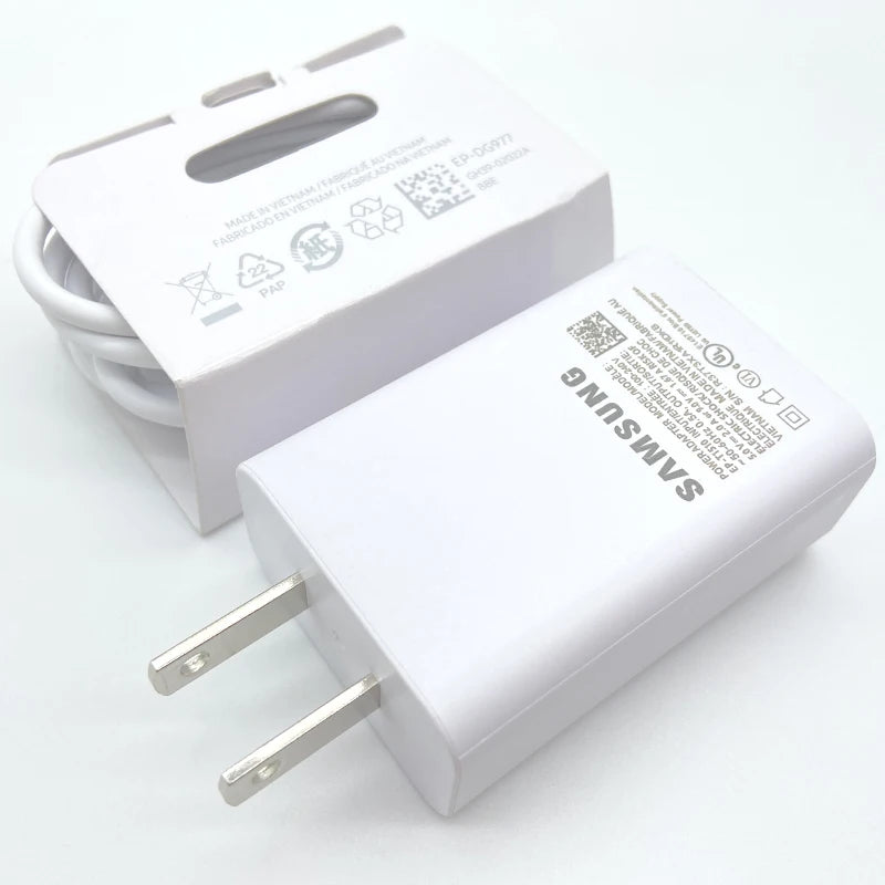 Samsung Fast Charger PD 15W Type C Adapter US Charger USB-C Cable For Galaxy A13 A42 A32 M54 A14 F42 A34 Tablet A7 S6 Lite