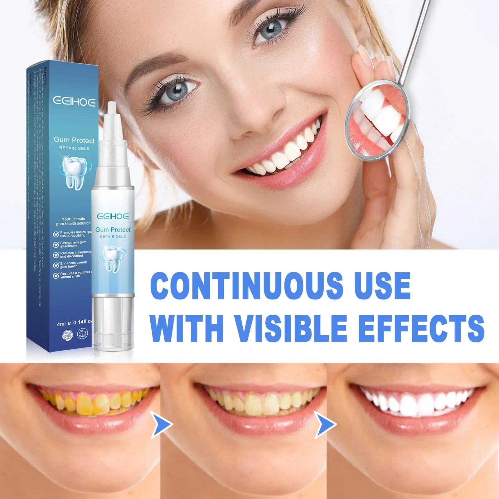 Gum Repair Gel Rebuilding Strengthen Whiten Remove Tooth Stains Anti Gingival Inflammation Recession Bad Breath Protect Oral Gel