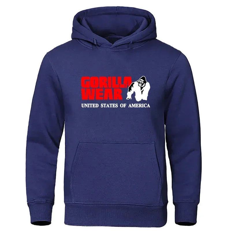Men's clothing brand hooded sweatshirt  gorilla pattern printed sweatshirt  retro casual sweatshirt