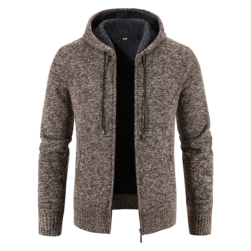 Men's Clothes Knit Sweater Cardigan Hooded Jackets Fleece Warm Casual Jackets Autumn Winter Sweaters Coats
