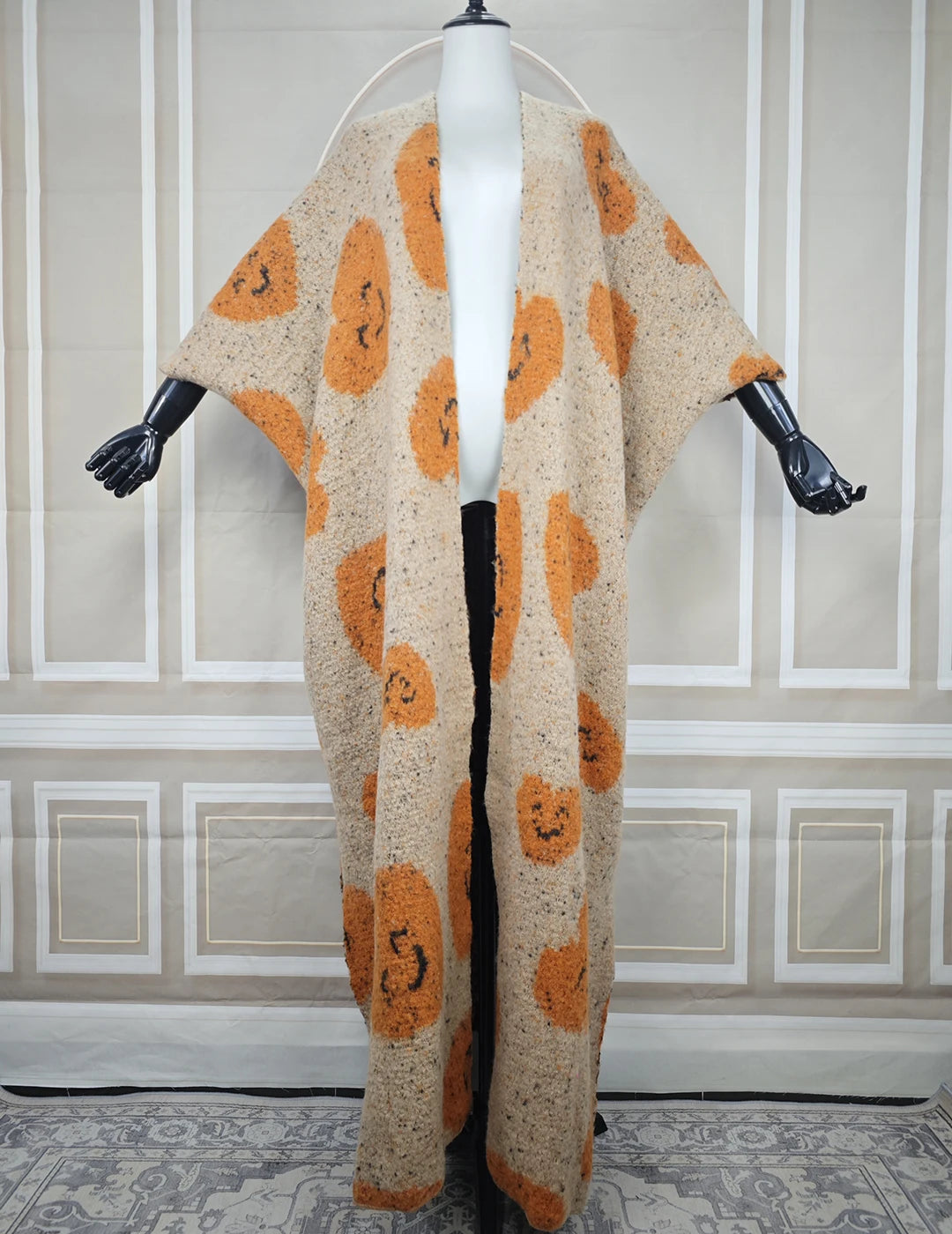 Fashion  winter outfits for women Luxury Fur Neutral coat Thick comfortable Warm Gradual print coat poncho long down party dress