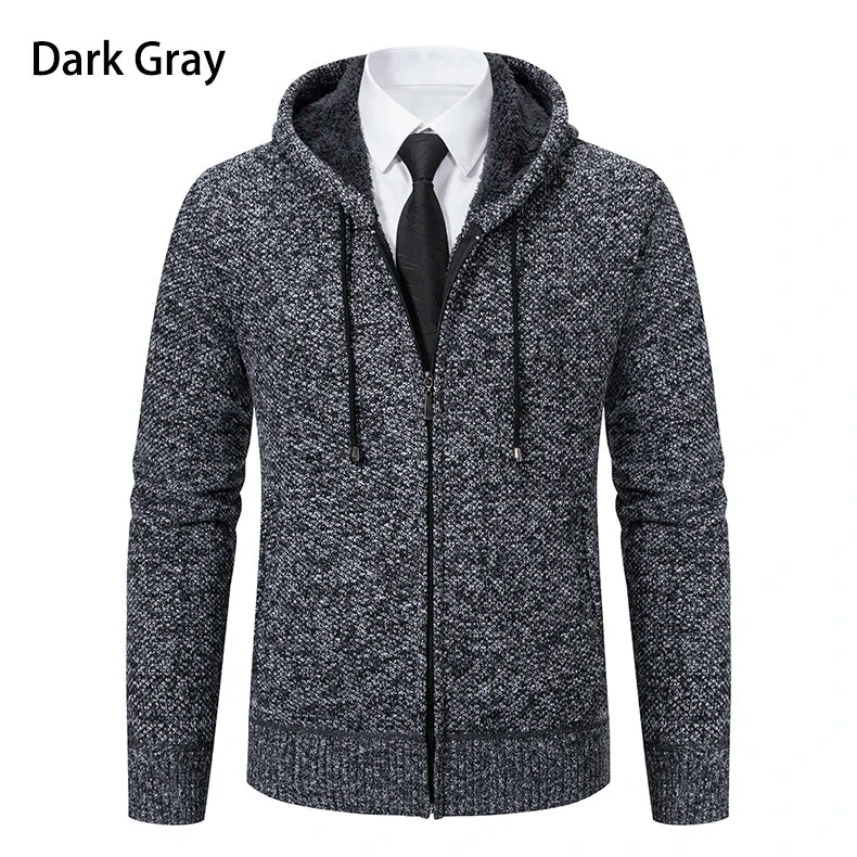 Men's Clothes Knit Sweater Cardigan Hooded Jackets Fleece Warm Casual Jackets Autumn Winter Sweaters Coats