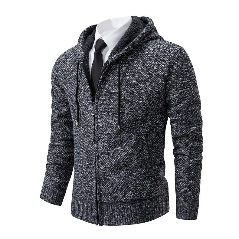 Men's Clothes Knit Sweater Cardigan Hooded Jackets Fleece Warm Casual Jackets Autumn Winter Sweaters Coats