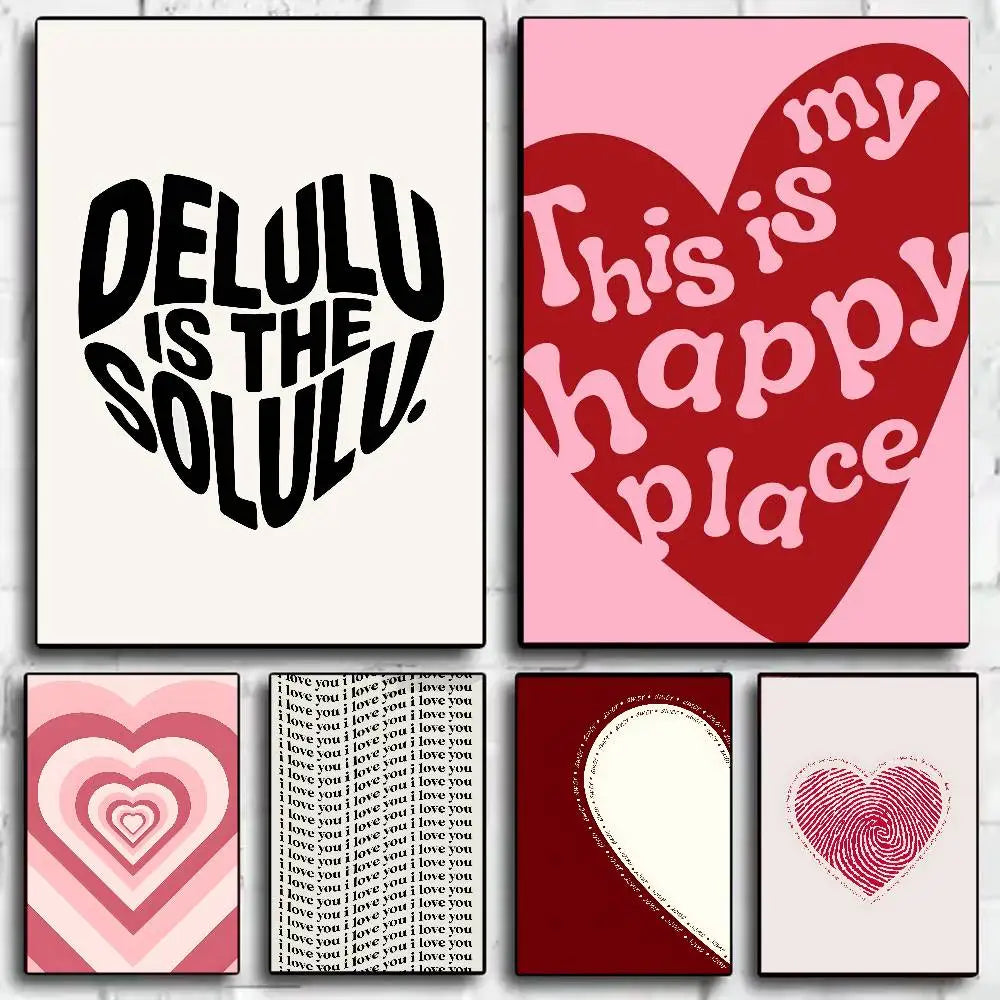 Home decor heart shape Poster HD home decor sticky wall waterproof home living room bar aesthetic decor