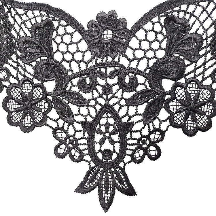 Beautiful Lace Embroidery Collar White/Black Floral Lace Decorative Collar Woman's Clothing Sewing Accessories