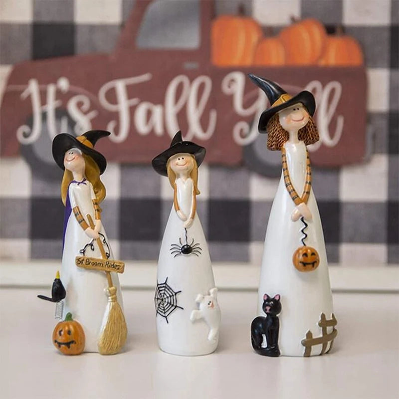 Halloween Witch Figurines And Statues Home Decor Resin Witches Cute Elf Sculpture 1 Piece Home Decor Home Decor Gifts