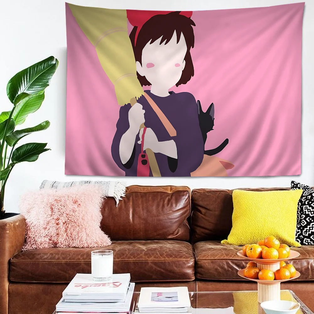 Kikis Delivery Cartoon Tapestry Art Science Fiction Room Home Decor Wall Hanging Home Decor
