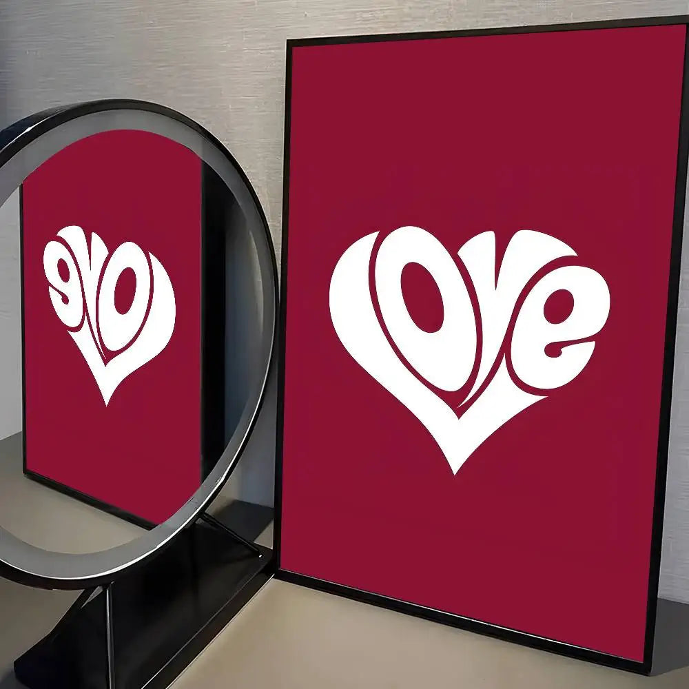 Home decor heart shape Poster HD home decor sticky wall waterproof home living room bar aesthetic decor